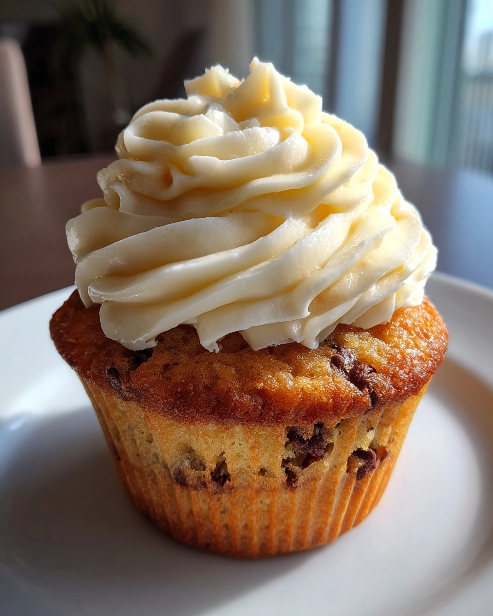 chocolate chip cupcakes with frosting