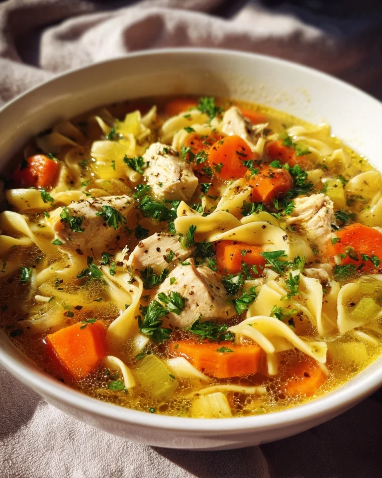 cozy chicken noodle soup