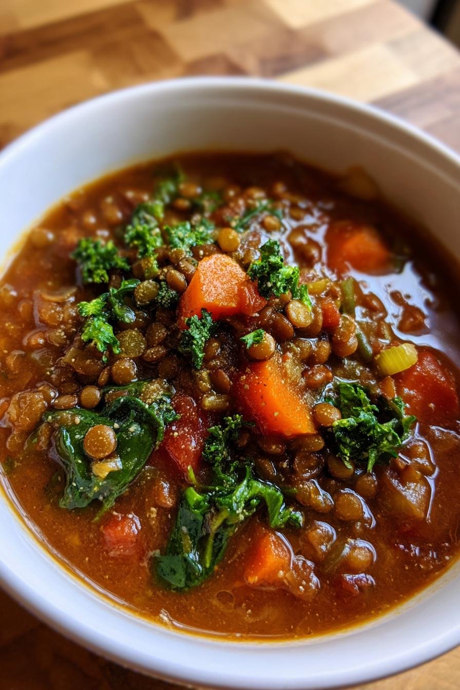 plant-based lentil soup