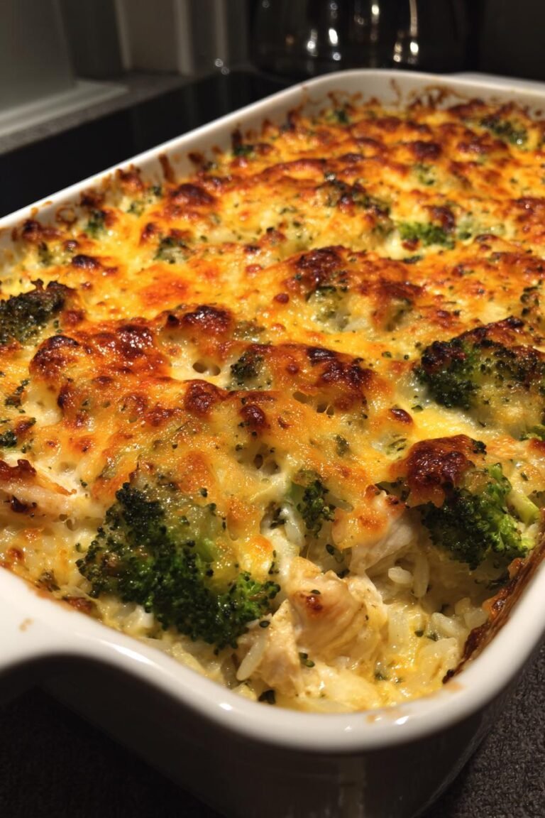 Broccoli, Rice, Cheese, and Chicken Casserole