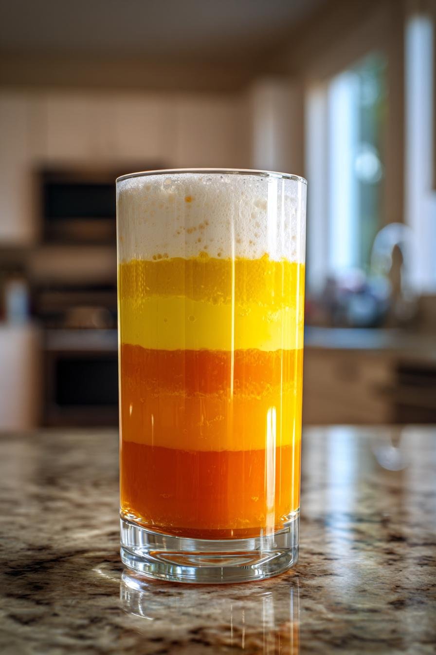 Candy corn layered juice