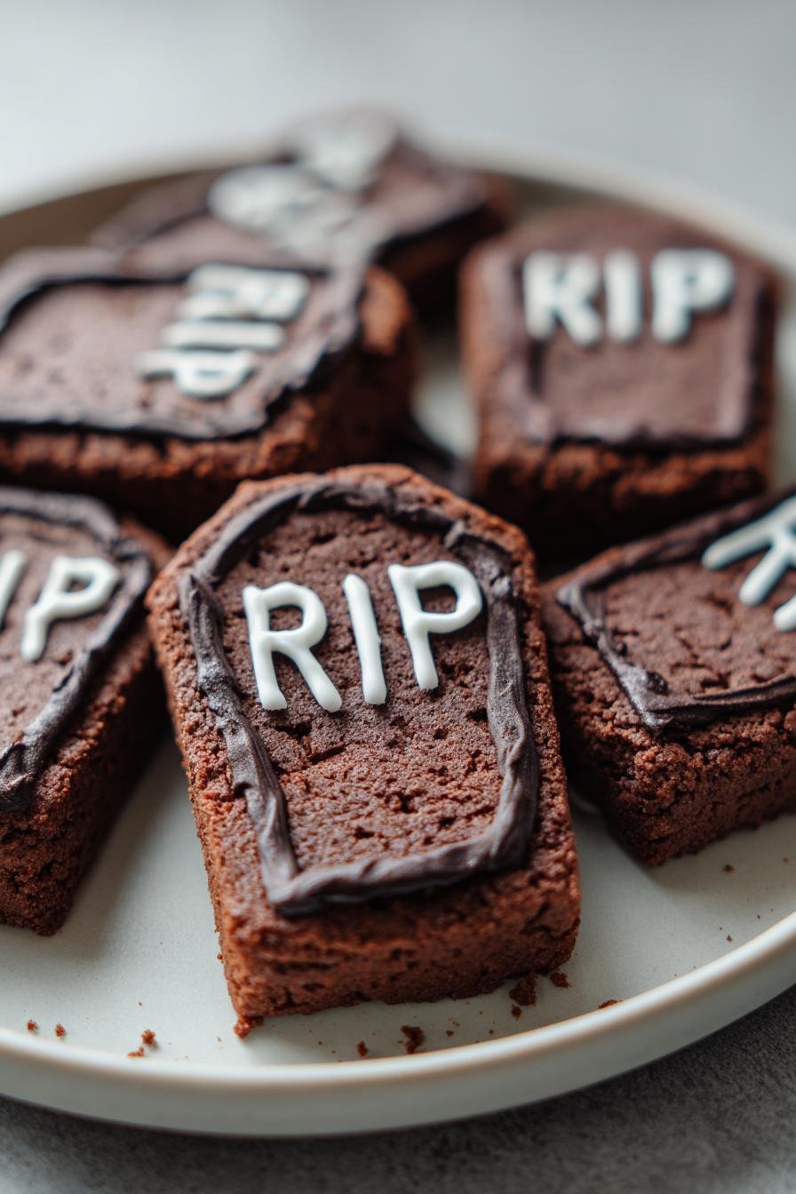 Chocolate tombstone biscuits