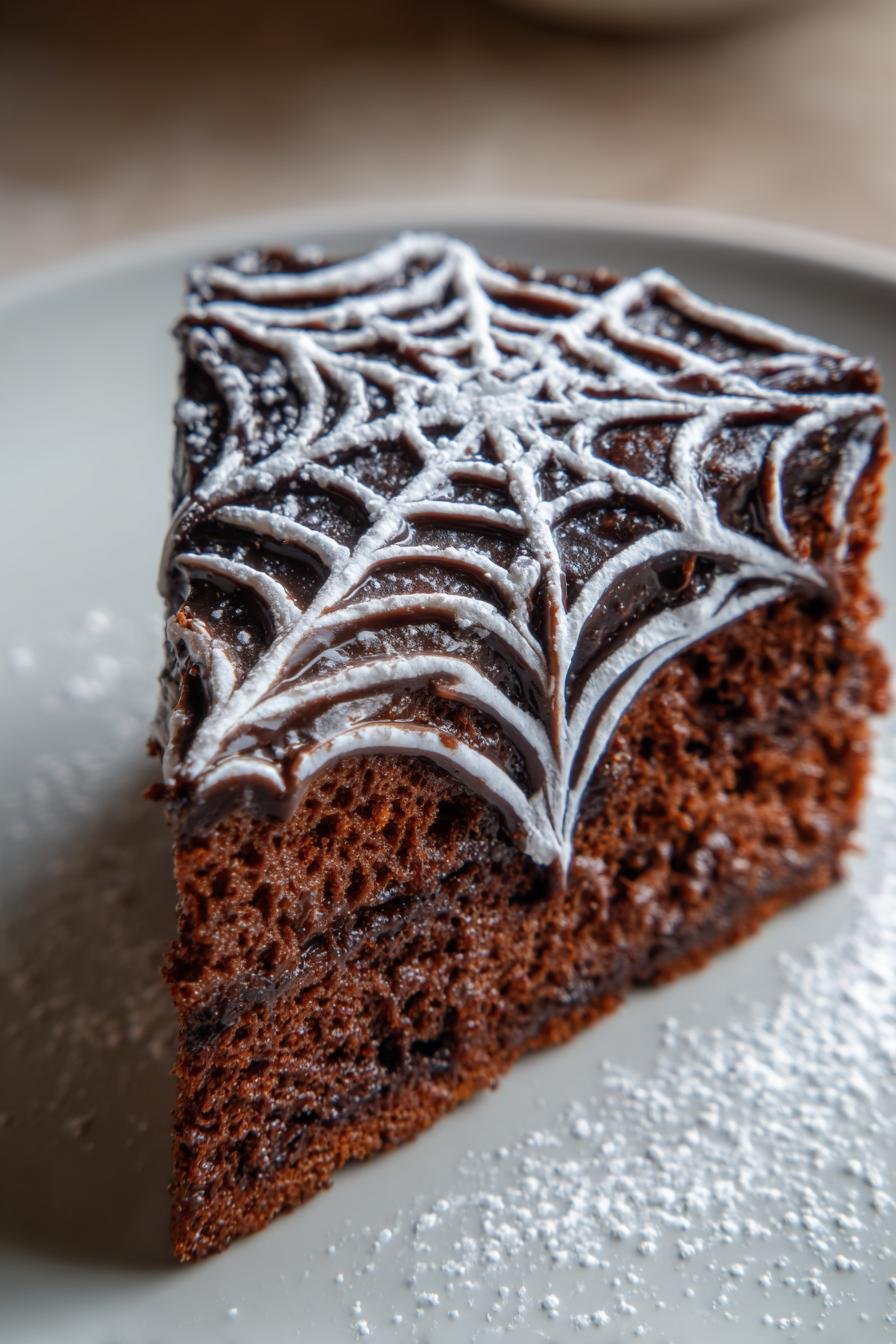 Creepy spiderweb cake