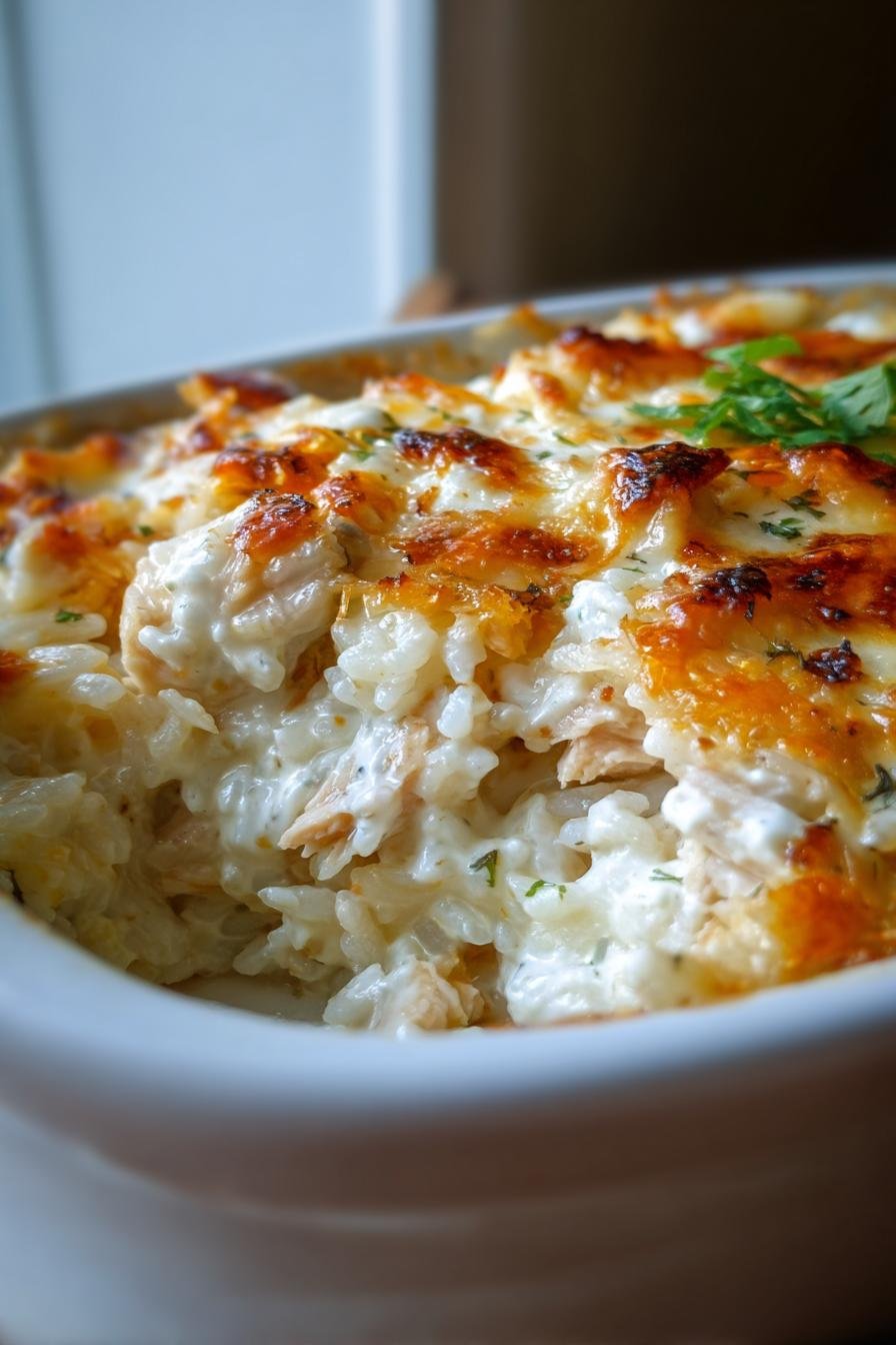 Easy Chicken Tzatziki and Rice Bake