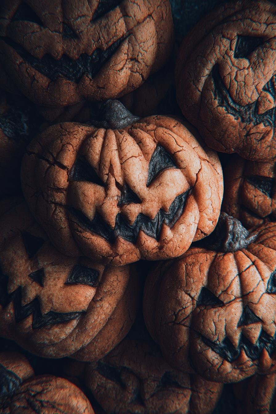 Jack-o’-lantern cookies