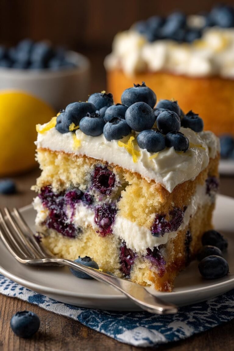 Lemon Blueberry Cream Cake