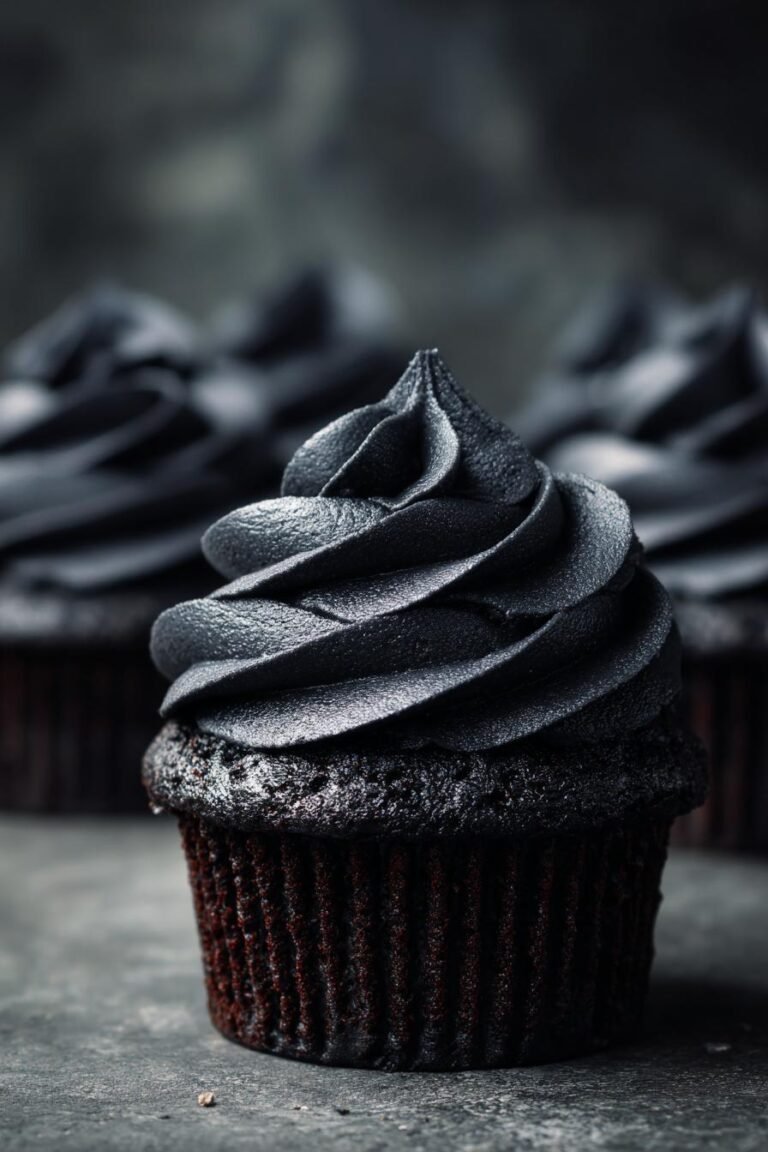Midnight black velvet cupcakes