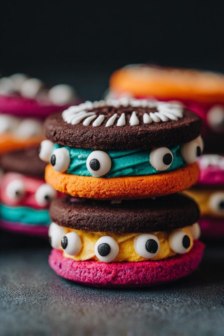 Monster mash cookie sandwiches