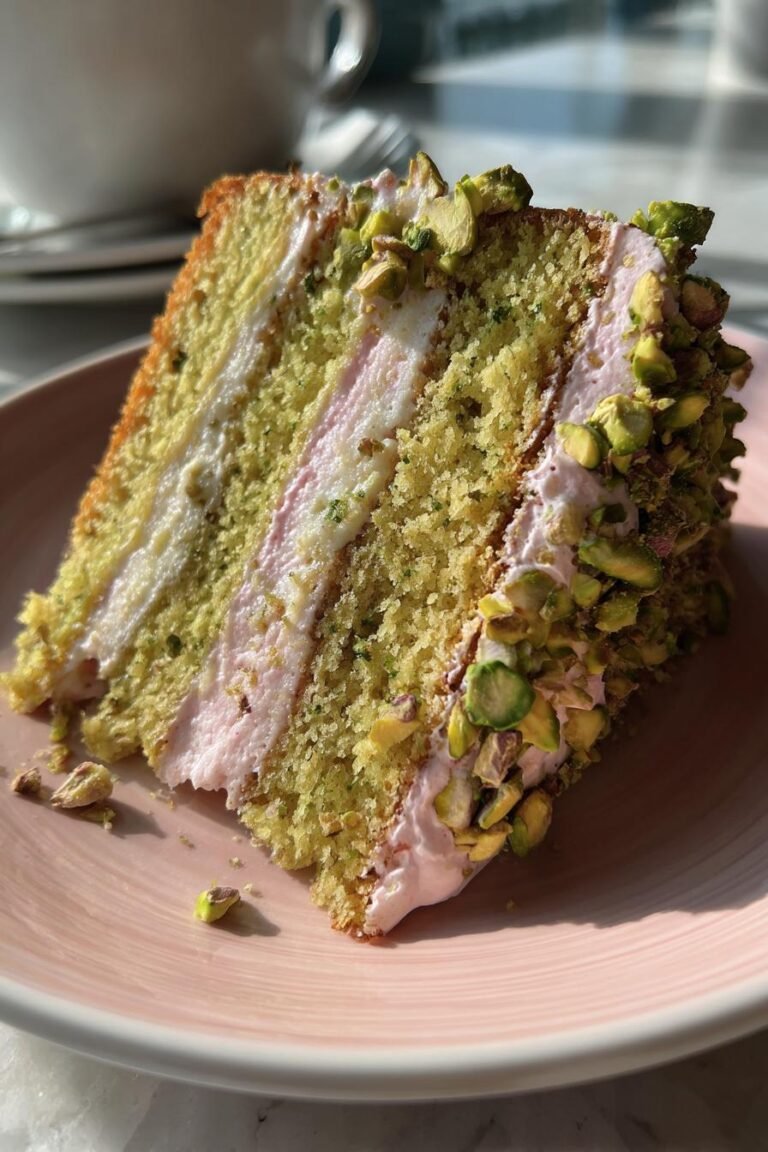 Pistachio Rose Cream Cake