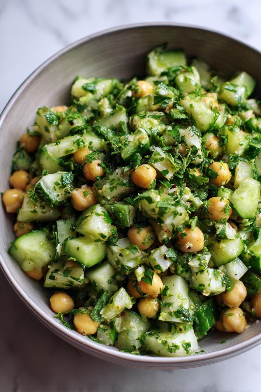Quick Chickpea & Cucumber Salad