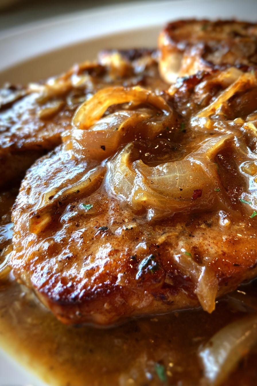 Slow Cooker French Onion Pork Chops