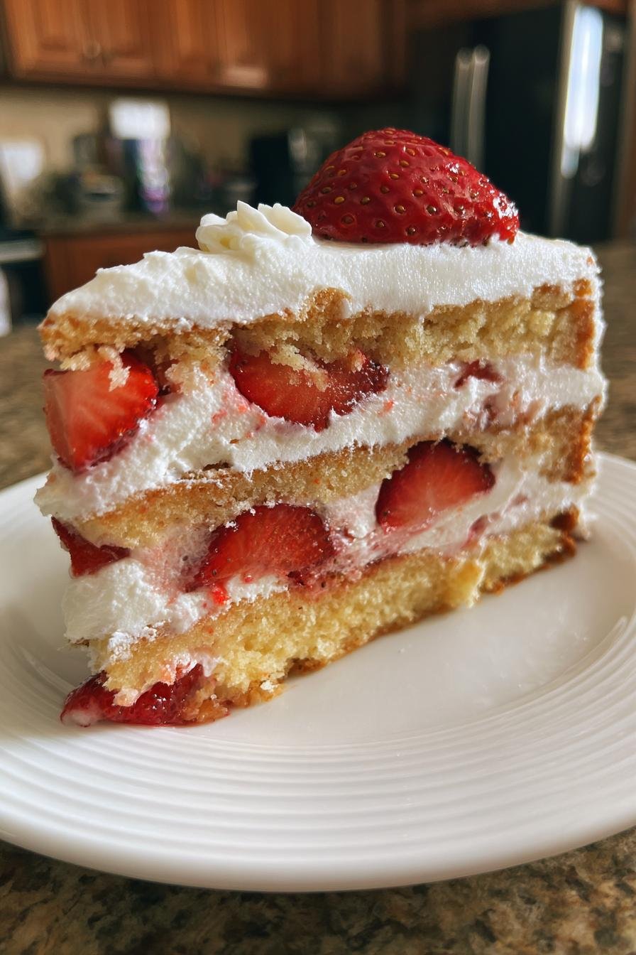Strawberry Whipped Cream Cake