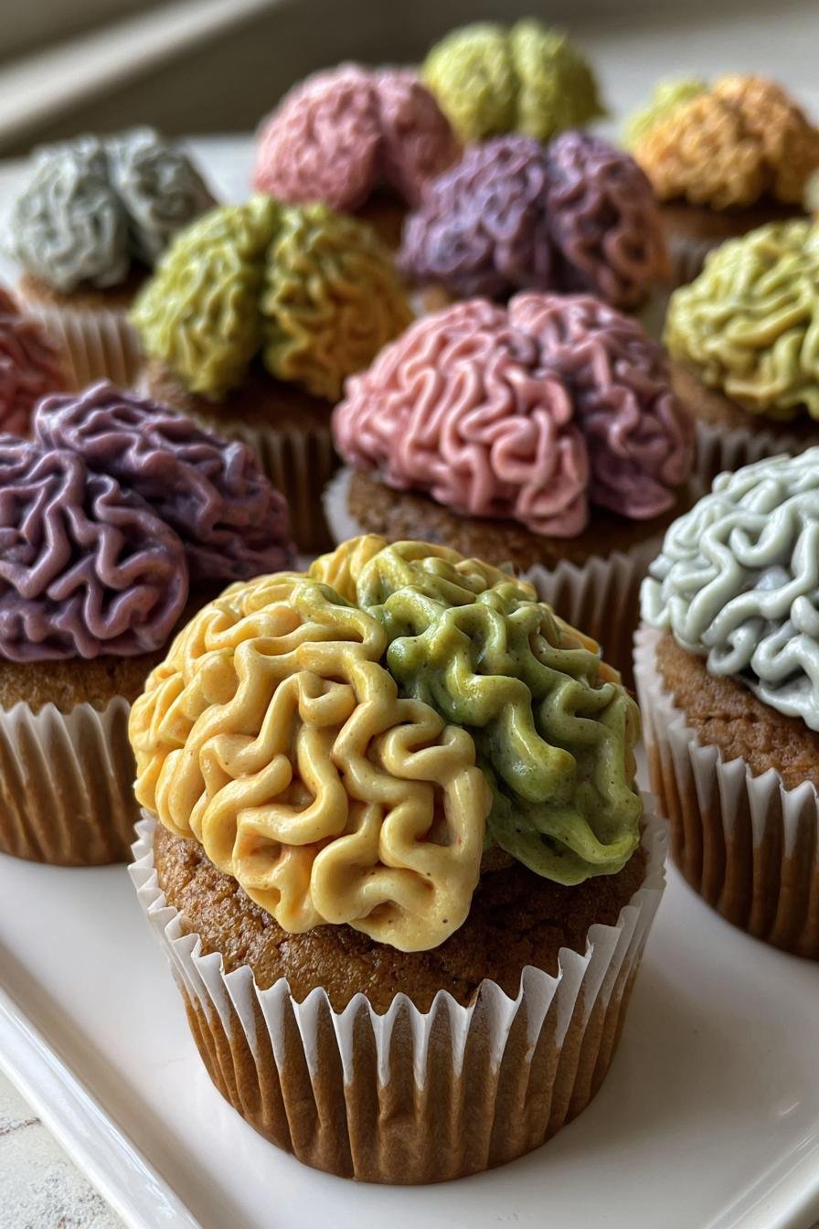 Zombie brain cupcakes