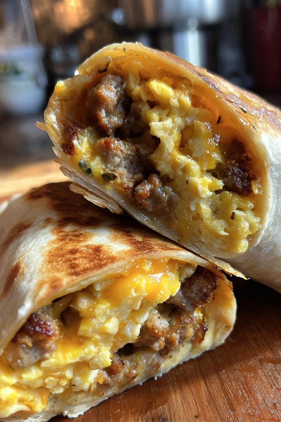 Air Fryer Breakfast Burritos