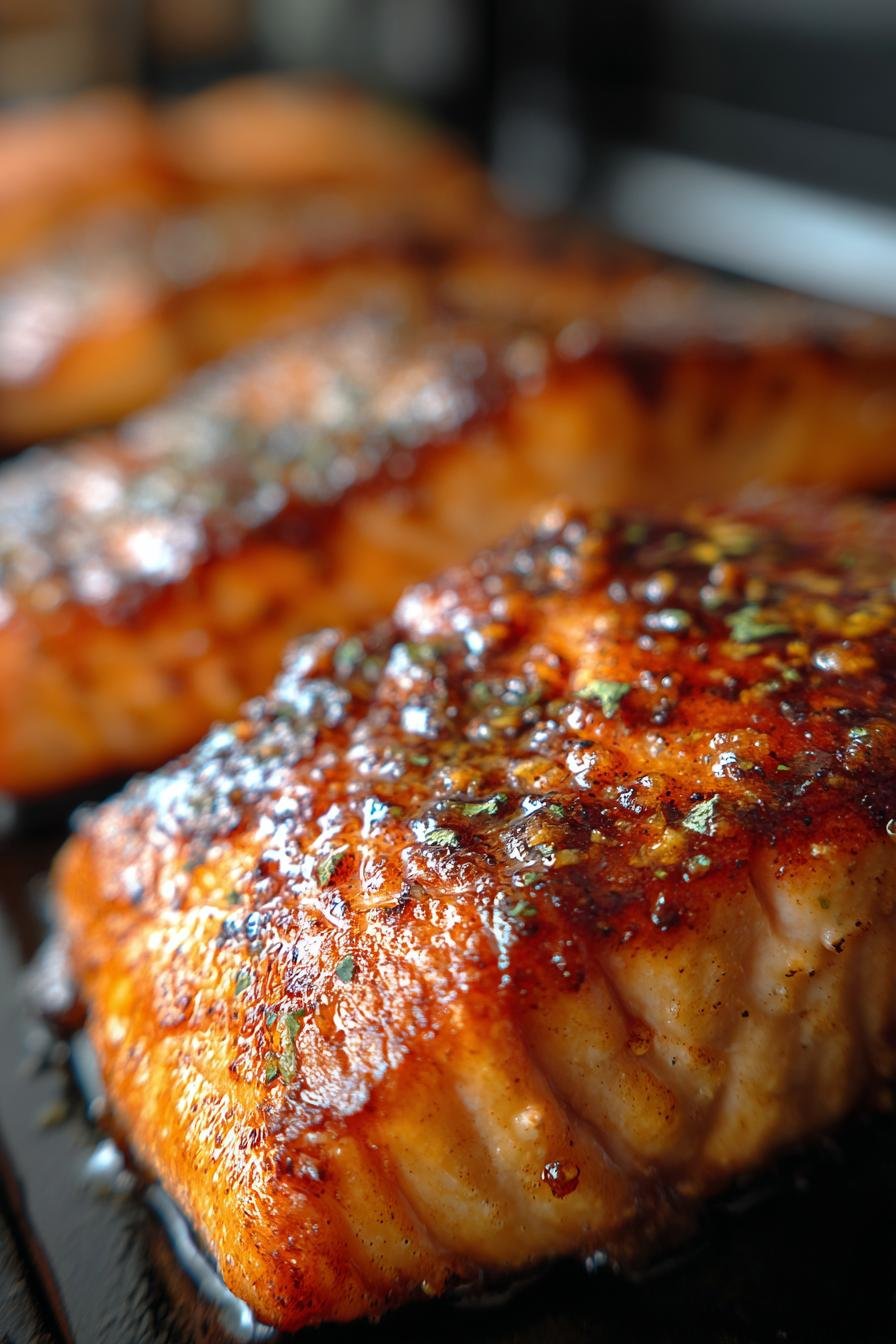Air Fryer Salmon with Honey Glaze