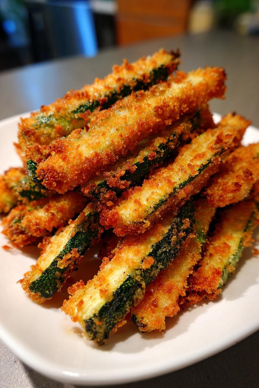 Air fryer crispy zucchini fries