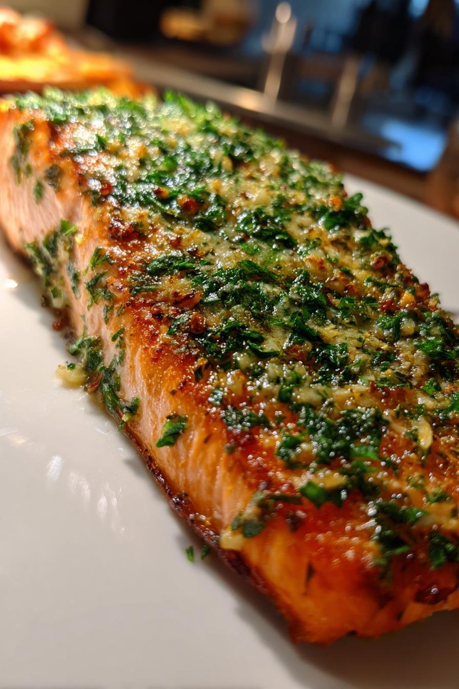 Baked Salmon with Garlic Herb
