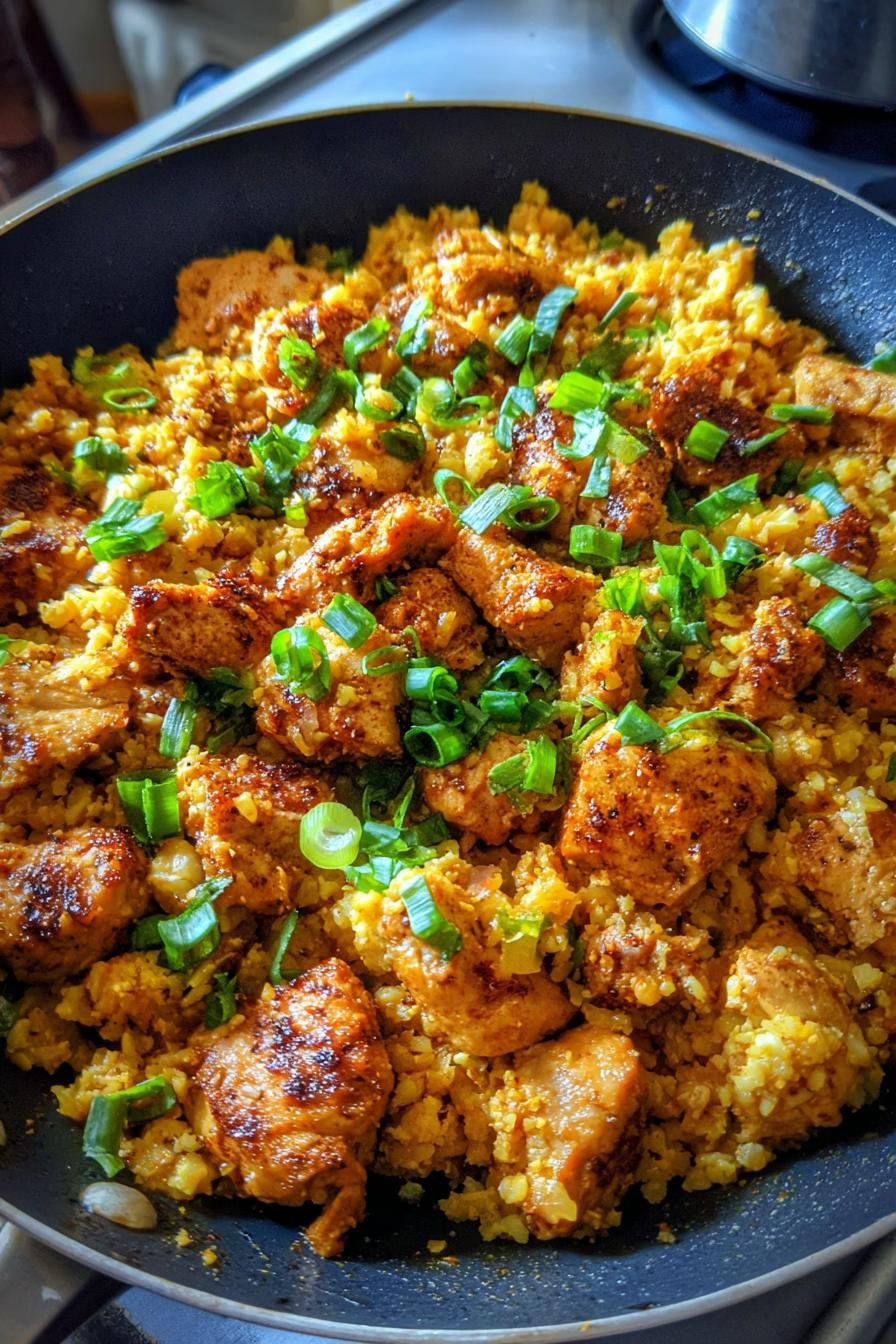 Cajun chicken and cauliflower rice skillet