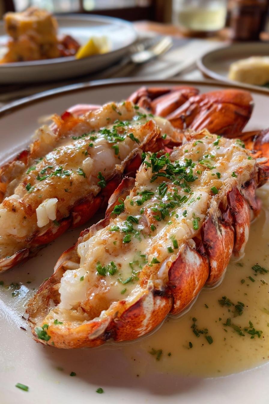Champagne Poached Lobster with Lemon Cream Sauce