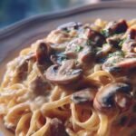 Creamy Truffle Pasta with Garlic Mushrooms