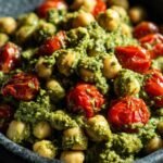Creamy pesto chickpea bowl
