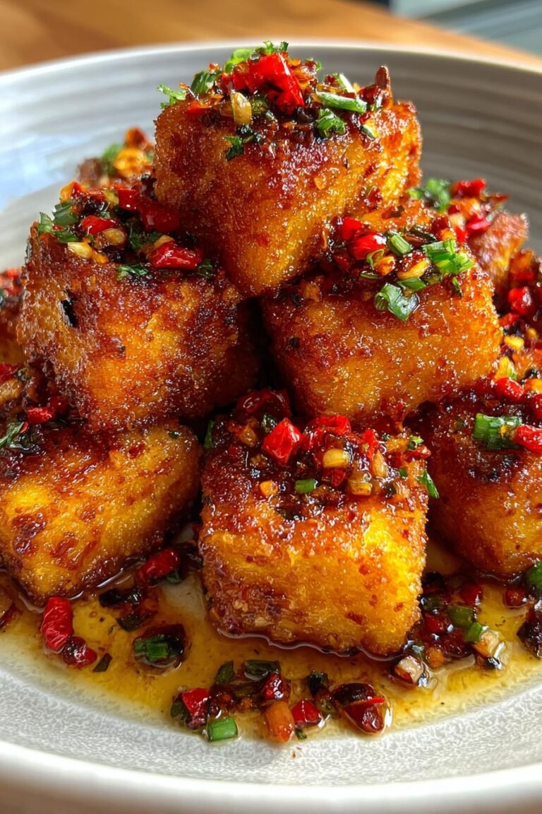 Crispy chili garlic tofu bites