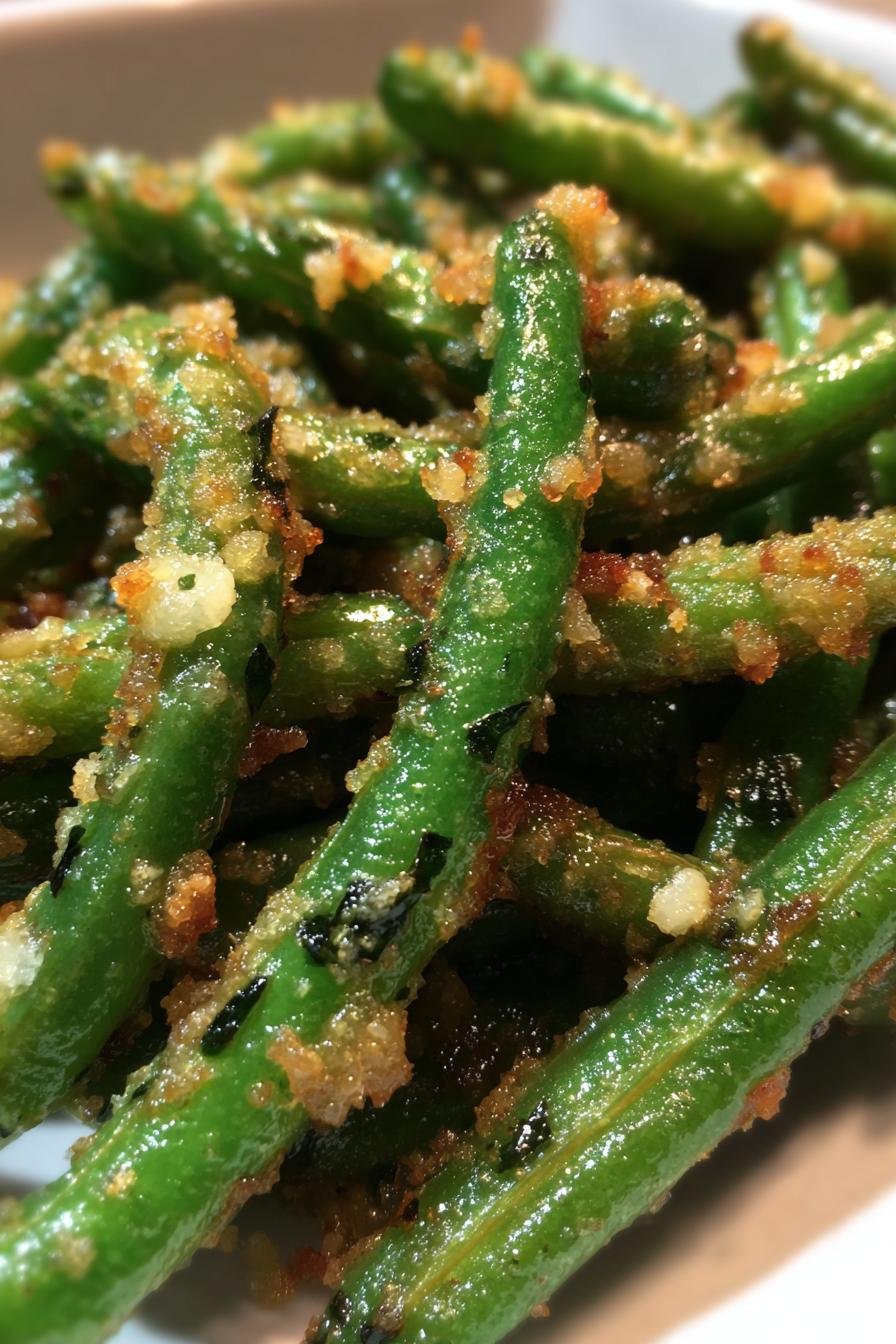 Crispy garlic butter green beans