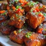Crispy maple chili salmon bites