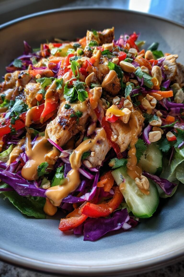 Crunchy Thai peanut chicken salad
