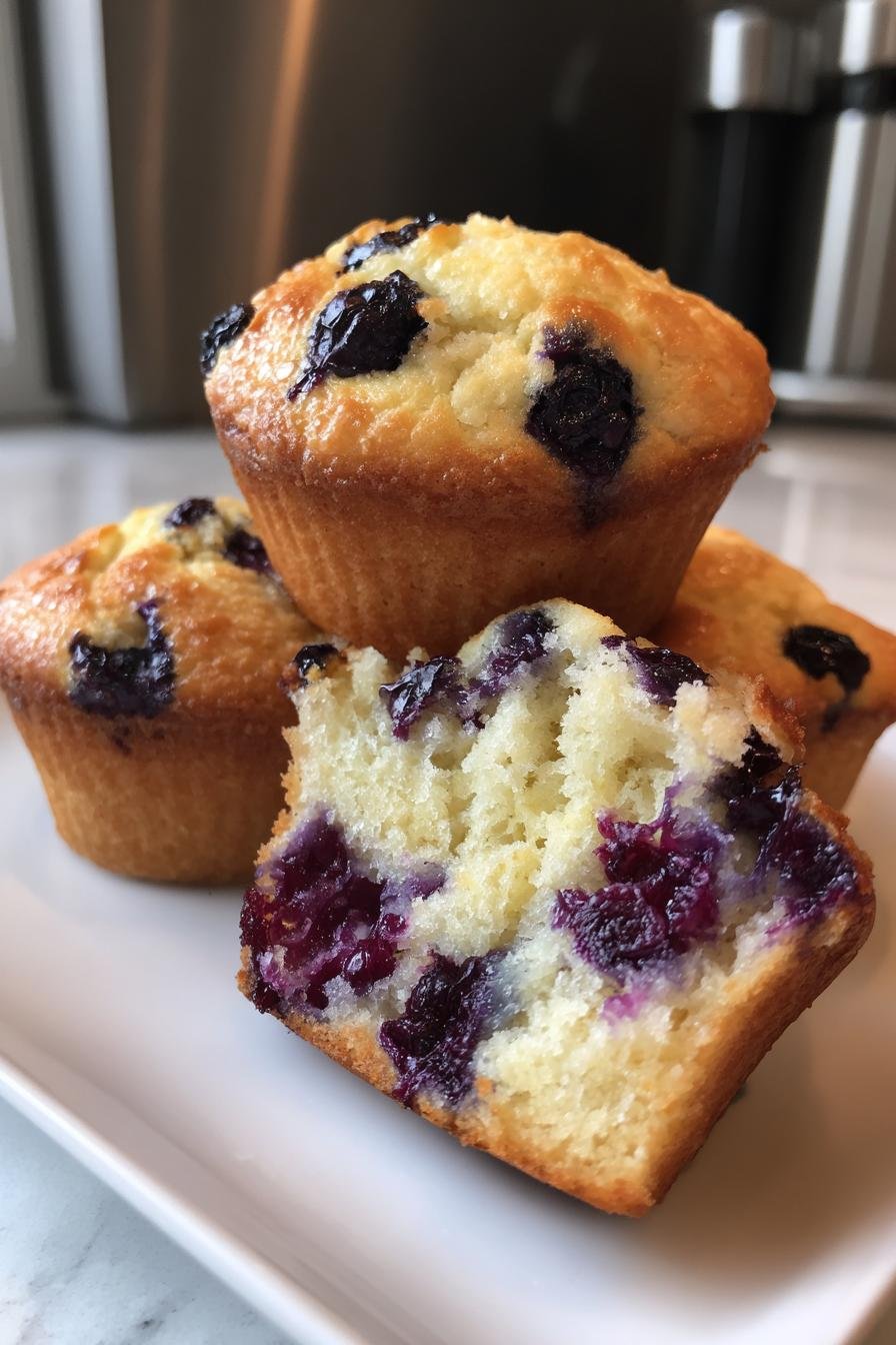 Fluffy blueberry muffins