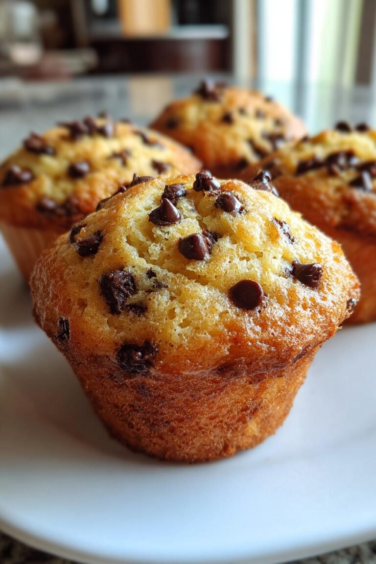 Fluffy chocolate chip muffins