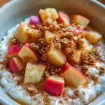 Healthy apple pie cottage cheese bowl