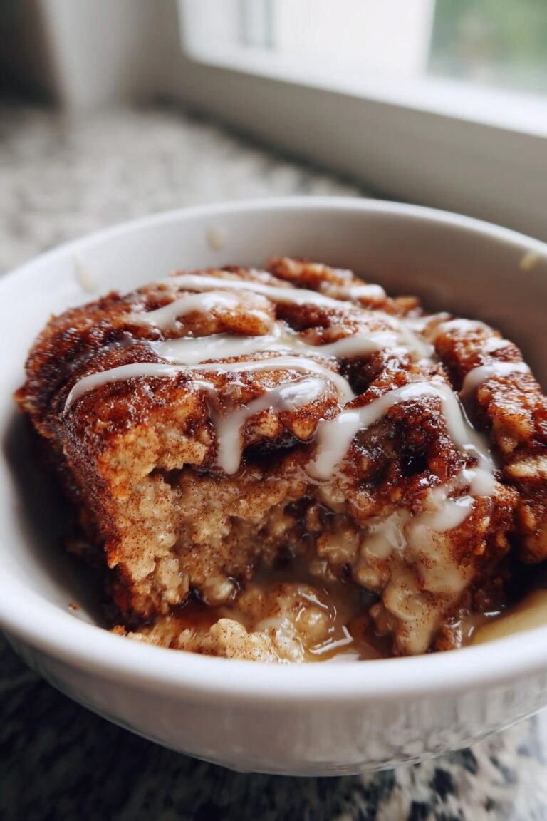 Healthy cinnamon roll baked oats