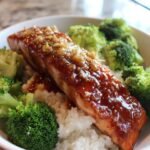 Honey Garlic Salmon with Broccoli Rice