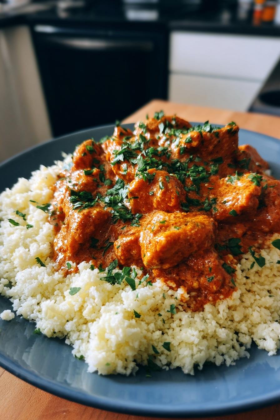 Keto Butter Chicken with Cauliflower Rice