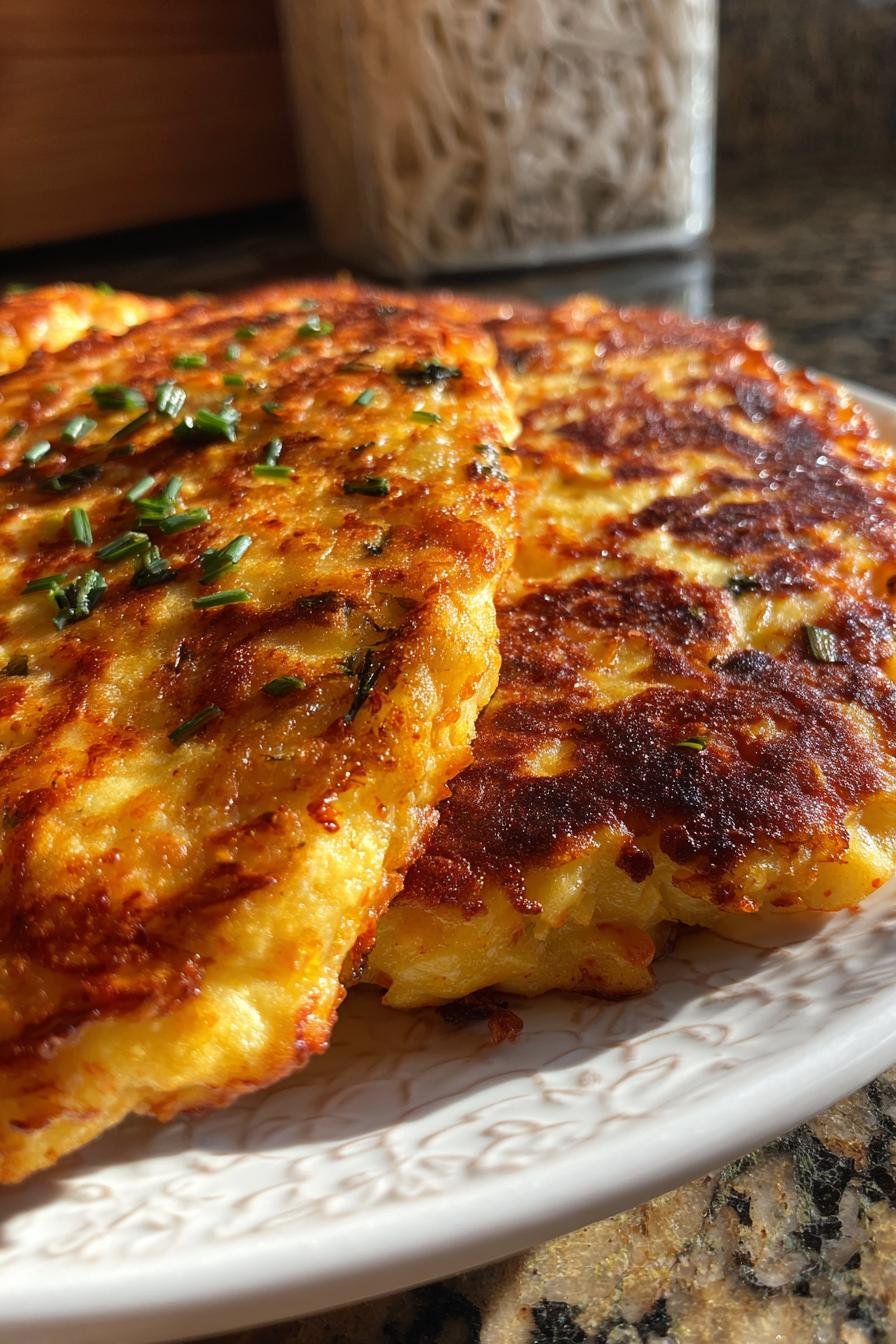 Keto Kimchi Cheddar Pancakes