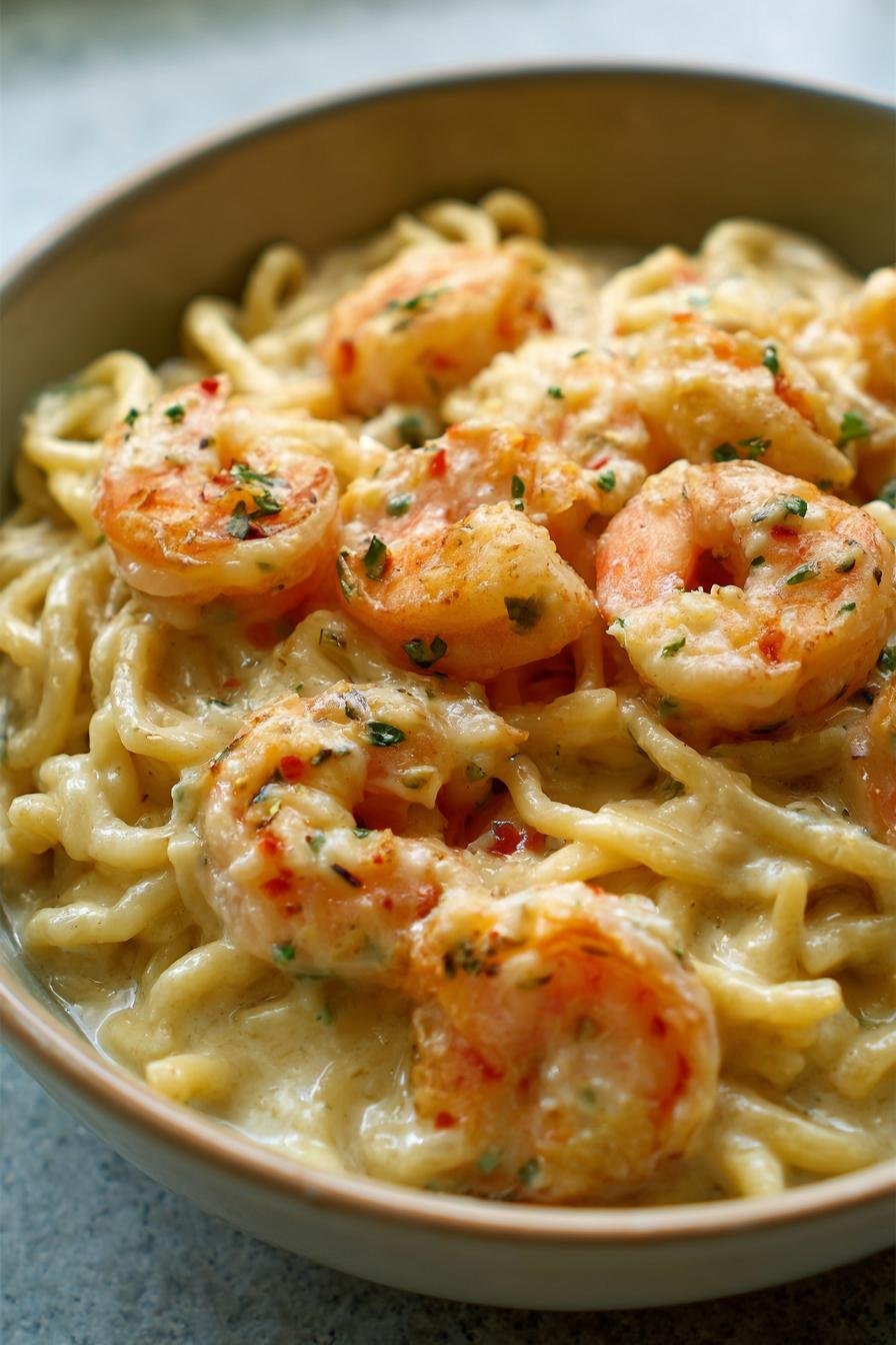 Keto Shrimp Alfredo