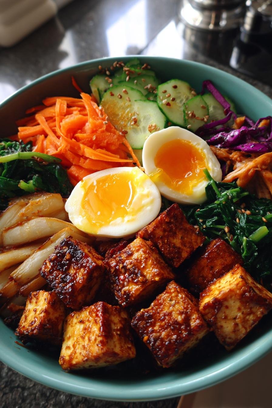 Keto Tofu Bibimbap Bowl