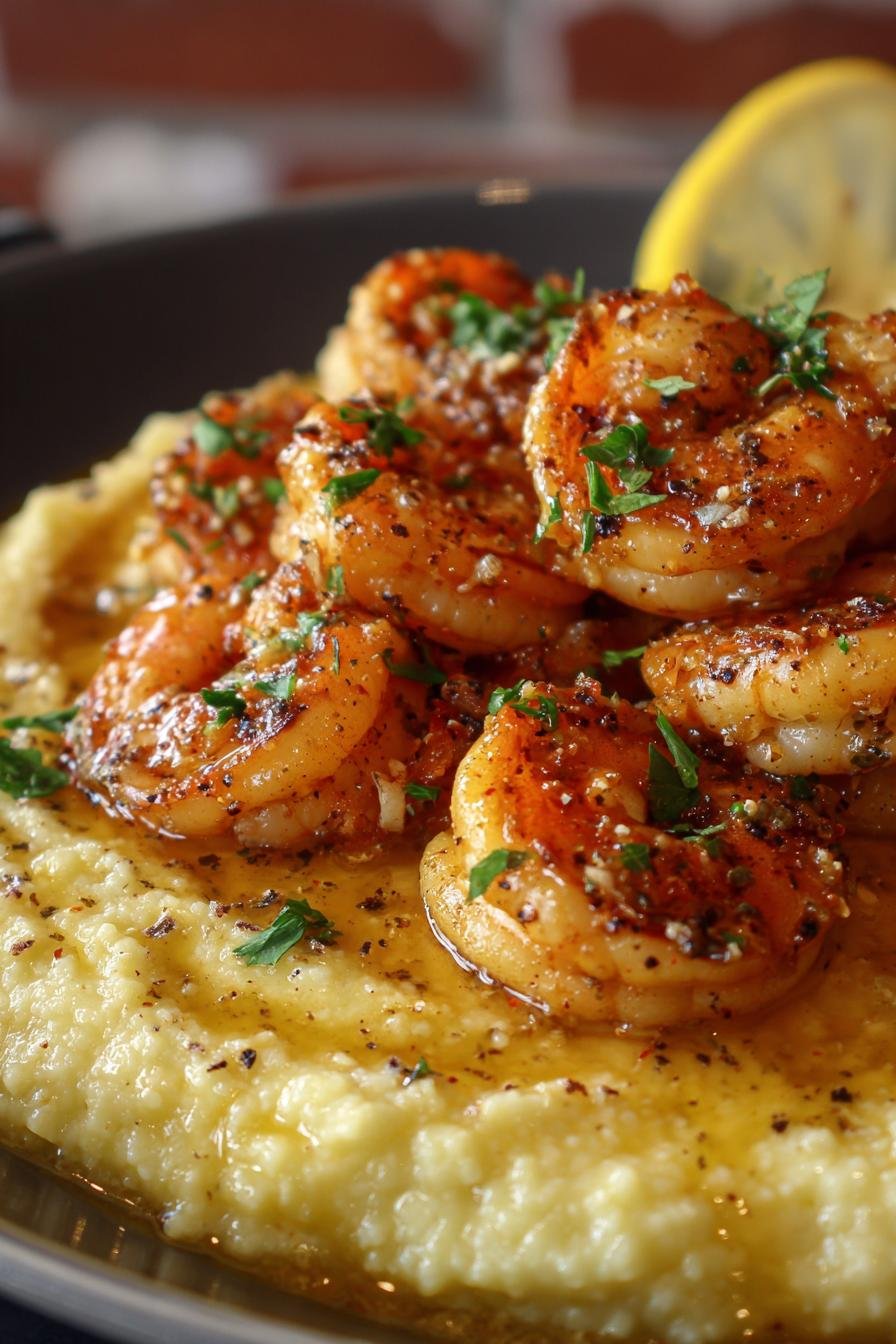 Lemon Garlic Shrimp with Cauliflower Mash
