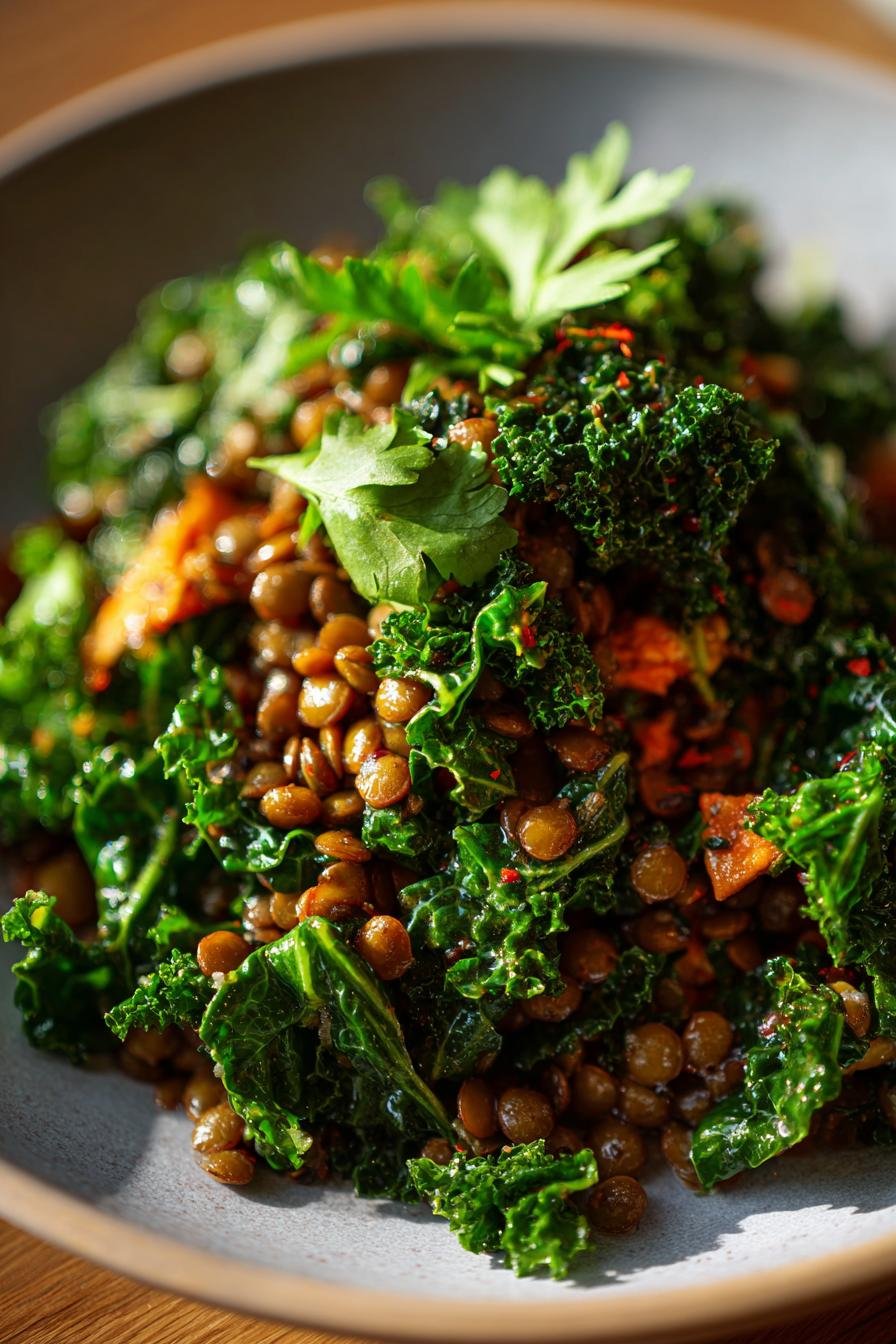 Lentil Kale Luxury Salad