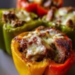Low carb Philly cheesesteak peppers