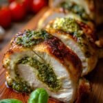 Low carb pesto chicken roll ups
