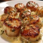 Pan Seared Scallops with Champagne Cream