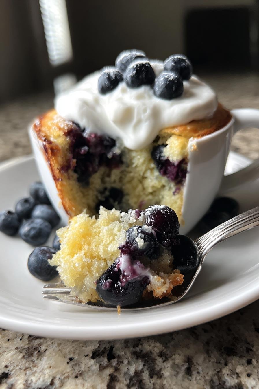 Protein blueberry mug cake