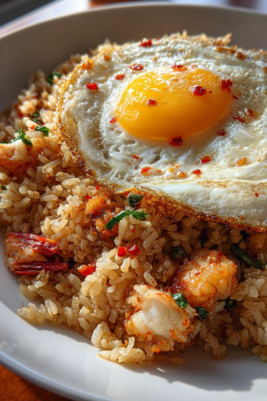 Spicy Crab Fried Rice with Egg and Chili