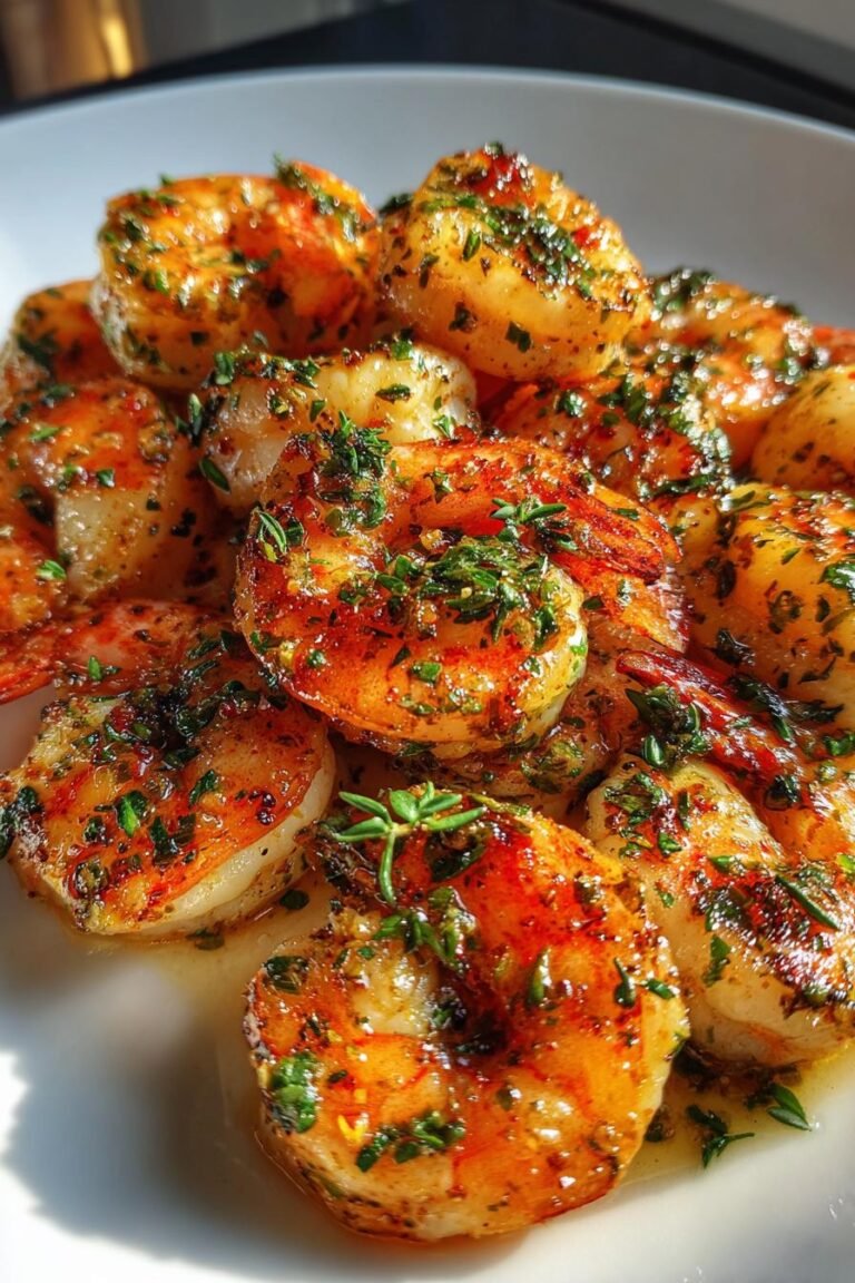 Thyme garlic butter roasted shrimp
