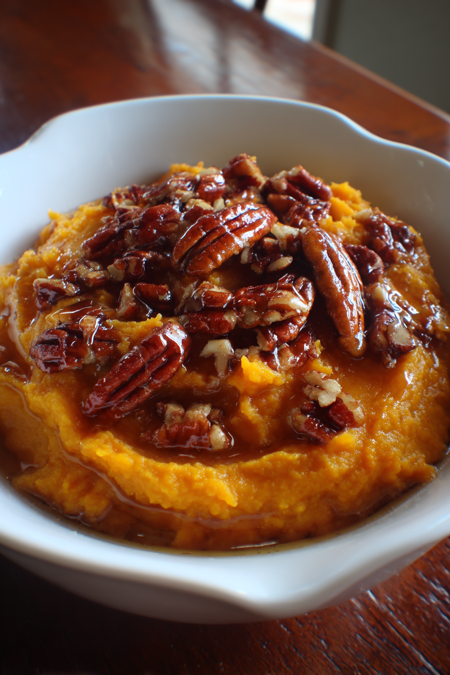 bourbon pecan sweet potato mash