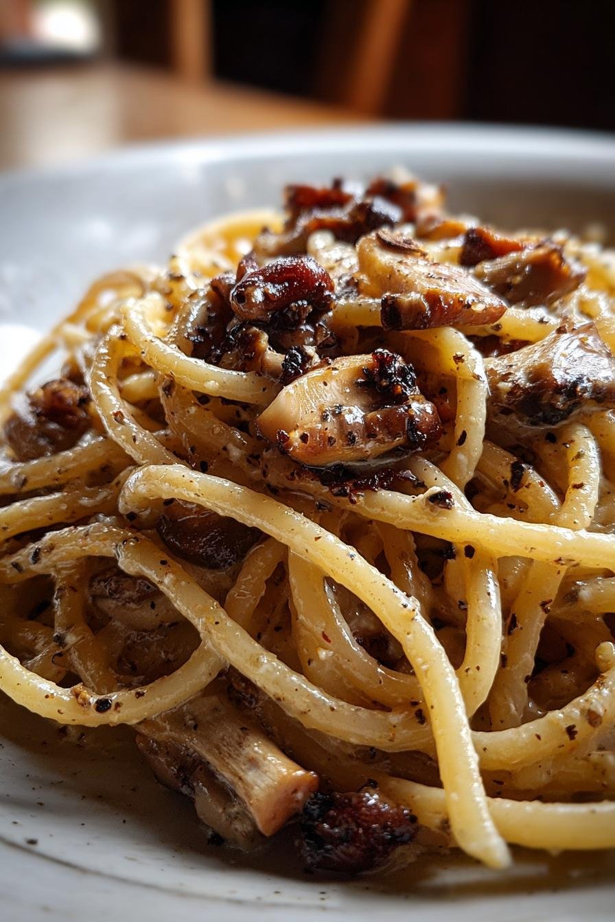 bucatini shiitake cream