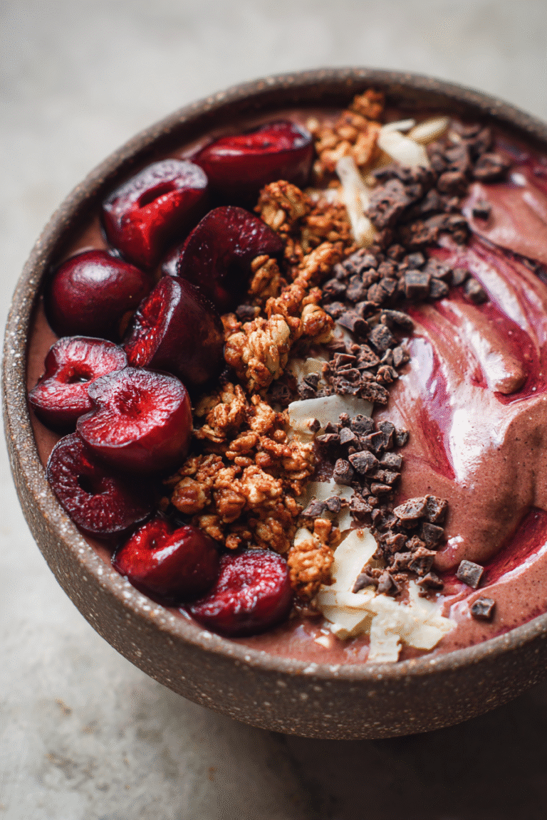 chocolate cherry smoothie bowl