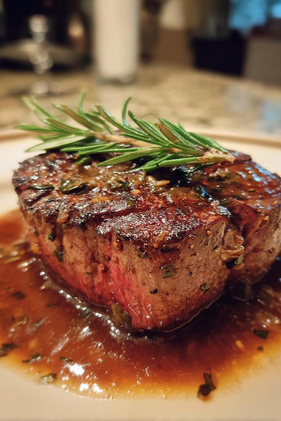 filet mignon with rosemary jus